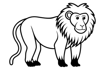 baboon line art silhouette vector illustration