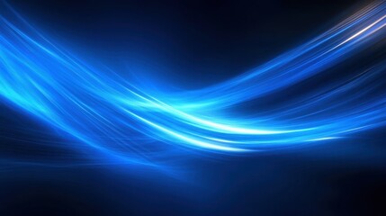 Fototapeta premium Abstract blue light beams cut through darkness, capturing a high-energy design full of dynamic motion