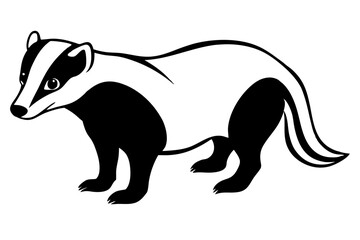 Fototapeta premium badger line art silhouette vector illustration