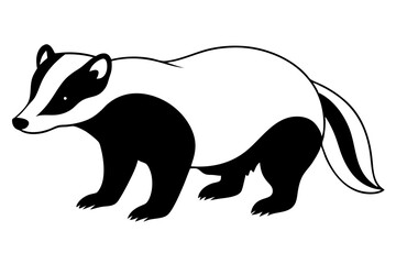 badger line art silhouette vector illustration
