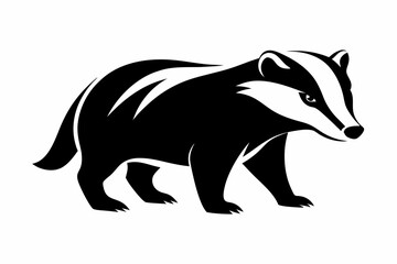 badger line art silhouette vector illustration