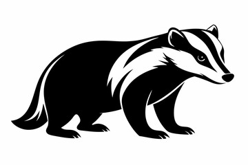 Obraz premium badger line art silhouette vector illustration