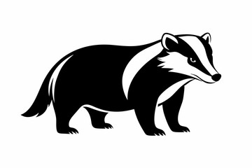 Fototapeta premium badger line art silhouette vector illustration
