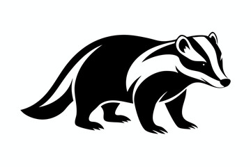 Obraz premium badger line art silhouette vector illustration