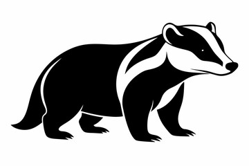 Fototapeta premium badger line art silhouette vector illustration