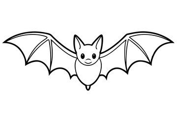 bat line art silhouette vector illustration
