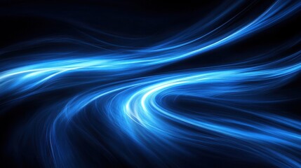 Fototapeta premium Abstract blue light beams cut through darkness, capturing a high-energy design full of dynamic motion