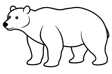 Fototapeta premium bear line art silhouette vector illustration