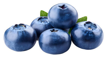 Obraz premium Blueberries isolated on a transparent background.