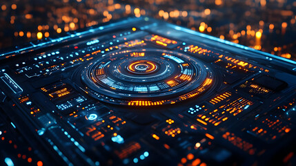 Fototapeta premium Futuristic Tech Interface 3D Illustration