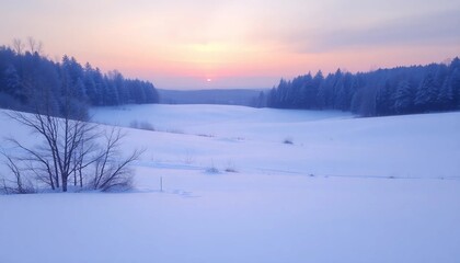 winter landscape with snow