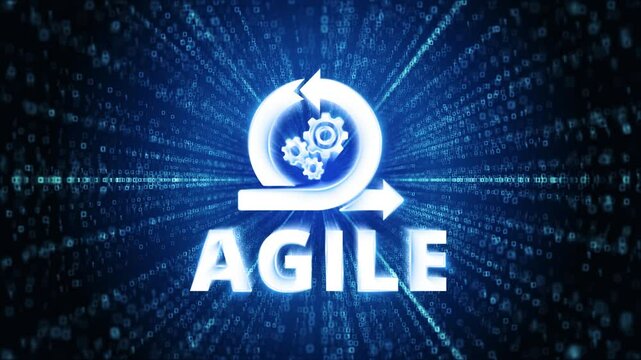 Agile Icon Digital Cyber Space Loop Technology Tunnel Animation. Digital technology Agile software development methodology concept . big data concept.
