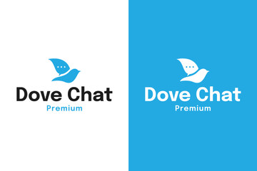 Fototapeta premium Dove and chat logo symbolizing peaceful and harmonious communication design vector illustration