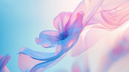 Obraz premium Abstract pastel flower, flowing fabric, ethereal beauty.