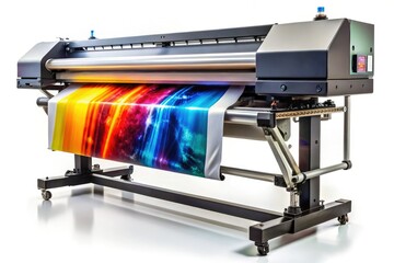Large format printer displayed on a white backdrop, demonstrating advanced high-resolution printing technology ideal for professional graphics, signage, photography, and creative endeavors. Stunning q