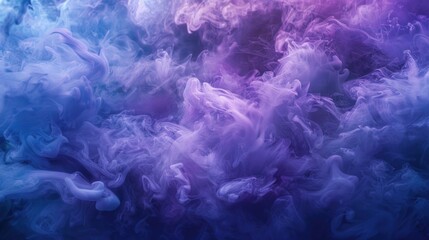 Obraz premium Creative Abstract. Blue and Purple Glowing Fog Cloud Wave in Mysterious Storm Sky