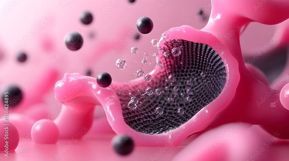 Aufkleber futuristic 3d rendered of carbon nanotubes emerging from a graphene sheet showcasing the intricate m