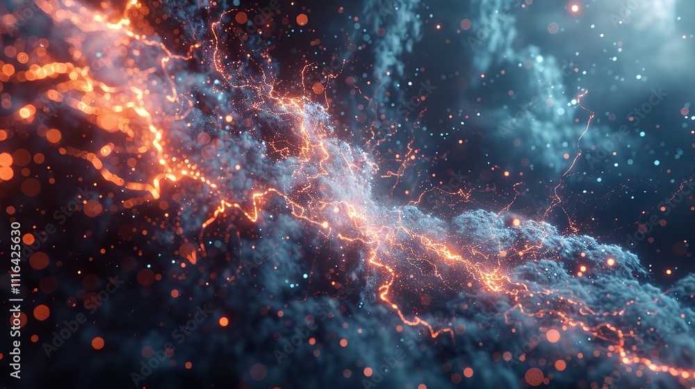 Poster 3d rendering big data technology abstract background.