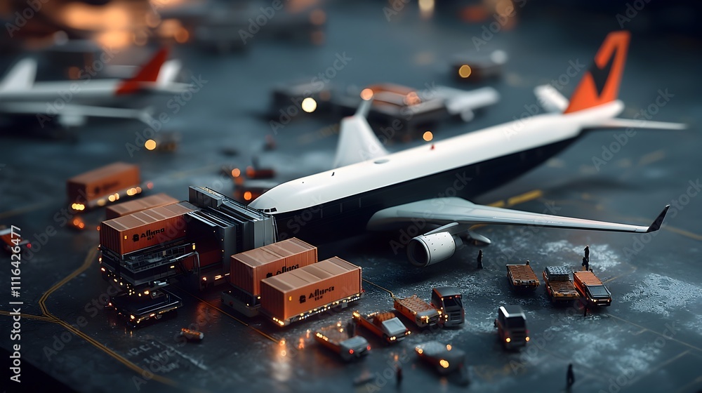 Aufkleber efficient air cargo transport network powering global logistics with advanced scanning loading and f