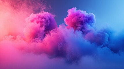 Fototapeta premium Abstract pink and blue smoke clouds