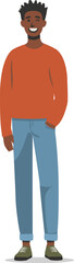 Casual Young Man Standing with Hand in Pocket