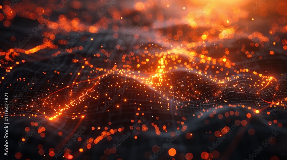 Poster 3d rendering big data technology abstract background.