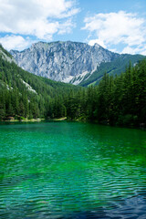 Detail of Green lake in Alps, Austria