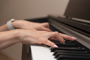 Fototapeta premium hands playing piano