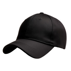 Fototapeta premium dark black denim baseball cap isolated on a transparent background