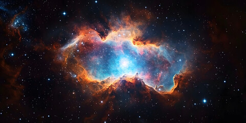 Obraz premium Colorful space galaxy cloud nebula. Stary night cosmos. Universe science astronomy. Supernova background wallpaper