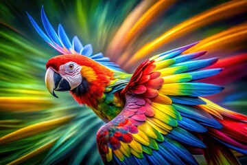 Fototapeta premium Parrot Long Exposure Coloring Page featuring intricate designs promotes relaxation and creativity, perfect for nature lovers and families. Enjoy stress relief through artistic expression and vibrant c