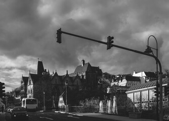 Obraz premium Abendlicht Fachwerk in der Altstadt 