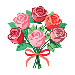 Naklejka premium bouquet of roses on black background