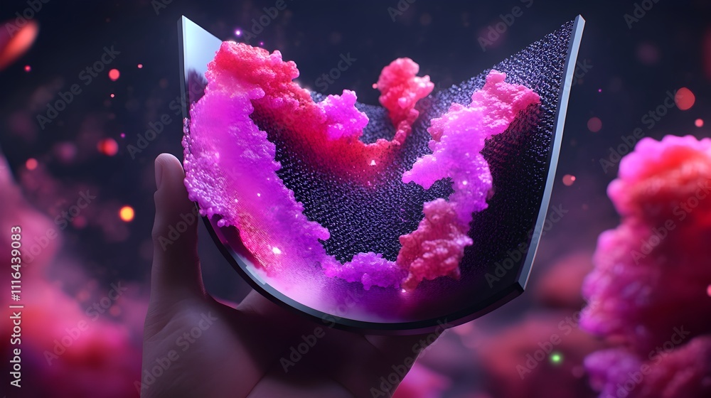 Poster cutting edge 3d rendered showcasing the versatility and innovation of flexible displays powered by a