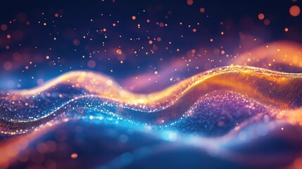 Fototapeta premium Abstract Glowing Particle Wave Abstract Background