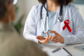 patient and a doctor in medical office