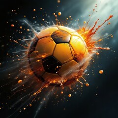 Fototapeta premium AI portrait: Dynamic soccer ball in flight.