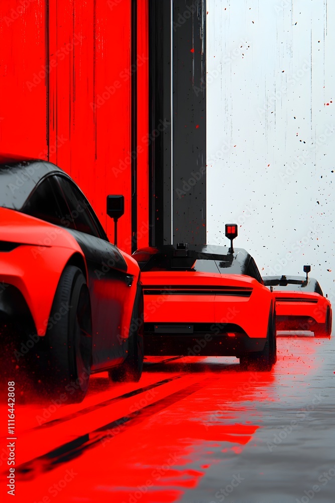 Poster autonomous logistics facility with advanced robotic systems and technological innovation enabling se