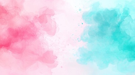 Abstract Pink and Teal Watercolor Painting: A Serene Blend of Colors