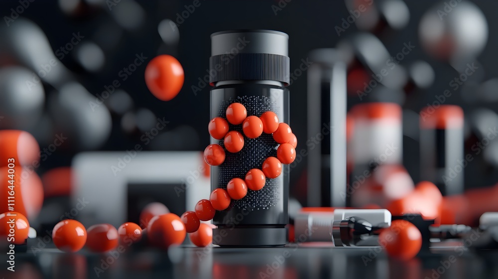 Poster 3d rendered of graphene a carbon based material used in batteries and other energy efficient technol