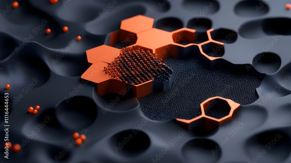 Poster graphene enhanced composite materials a 3d rendered flat design showcasing the remarkable strength a