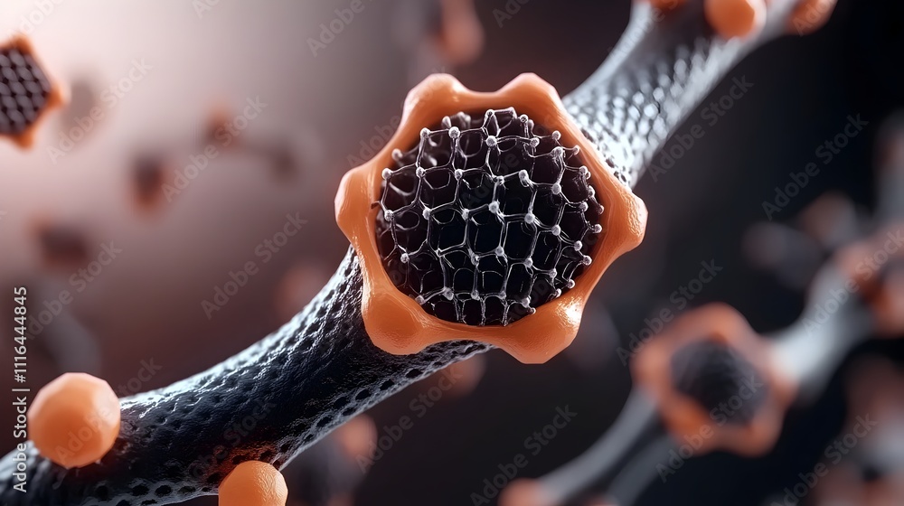 Aufkleber detailed 3d rendered of a graphene enhanced composite material showcasing its exceptional strength a