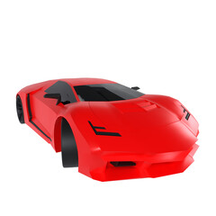 Stylish red sports car model with sleek design and bold aesthetics
