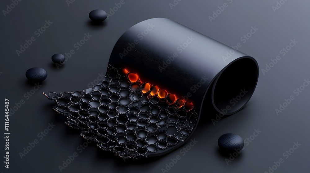 Poster a 3d rendered showcasing the versatility and applications of graphene in flexible electronic circuit