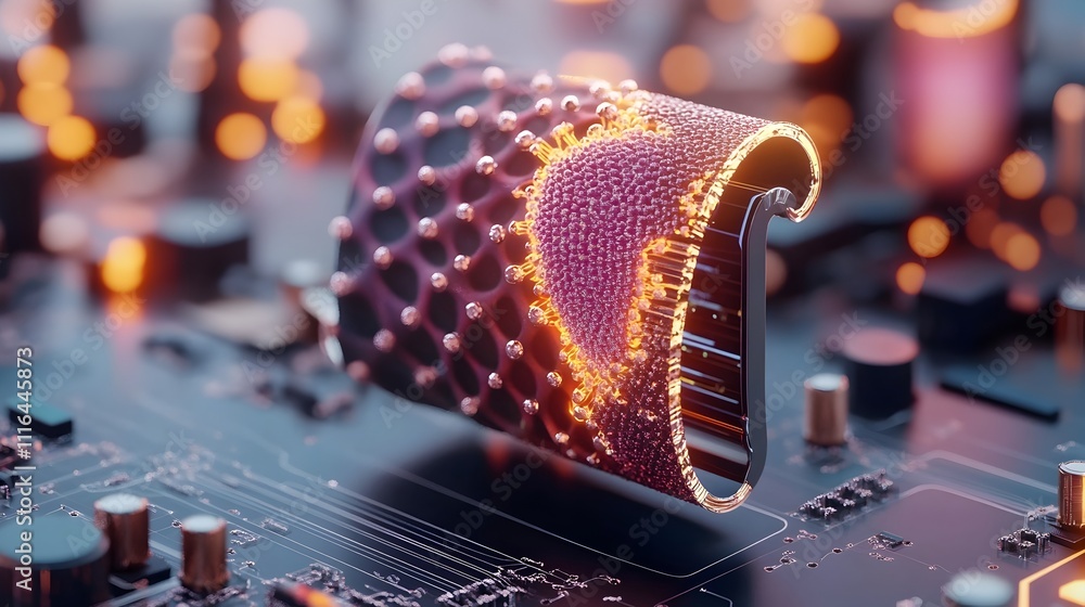 Poster a 3d rendered showcasing the flexibility and advanced features of graphene based displays highlighti