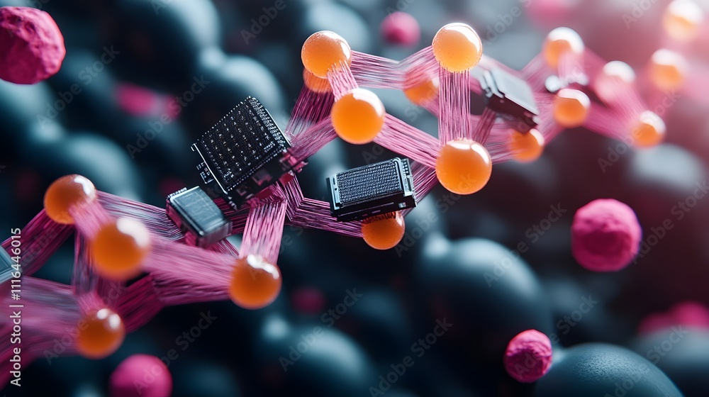 Poster a 3d rendered image showcasing the innovative concept of flexible bendable graphene based circuits w