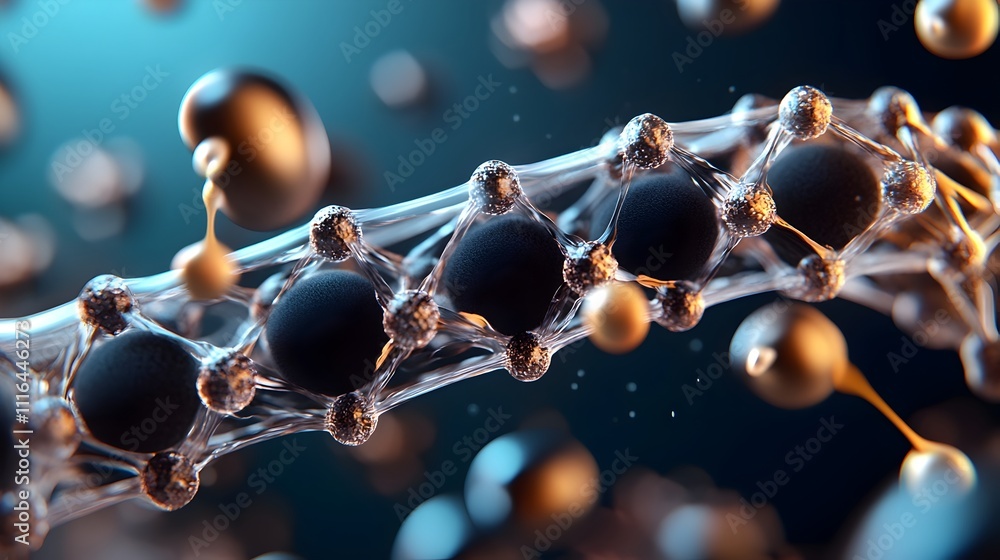Poster transparent 3d rendered graphene sheets showcasing the material s flexibility rigid molecular struct