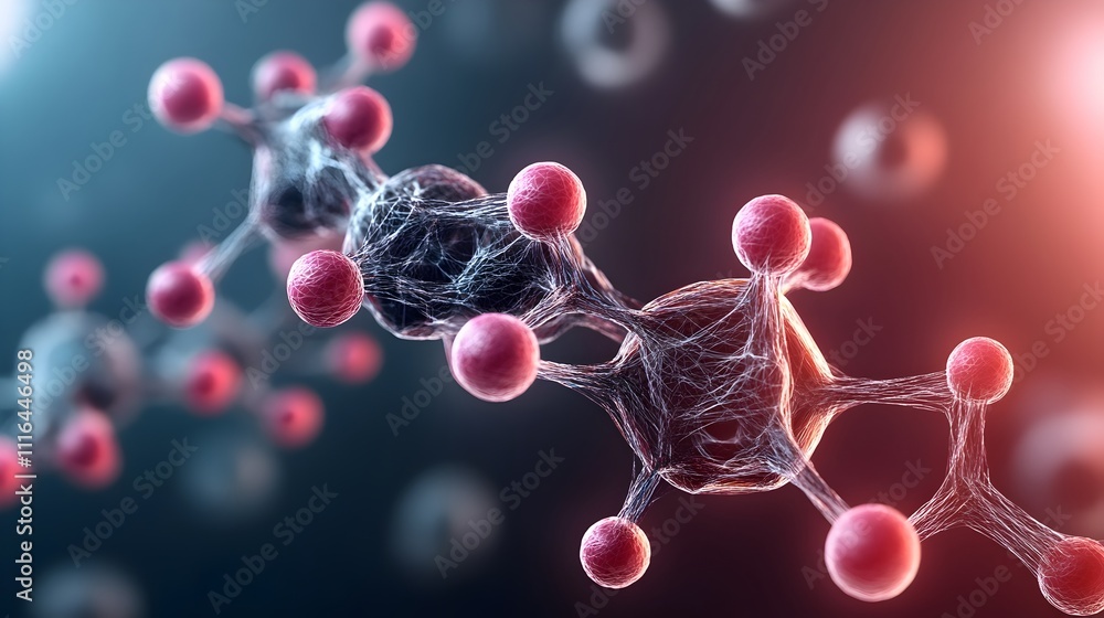 Poster graphene molecular structure a 3d rendered flat design depicting the intricate hexagonal pattern and