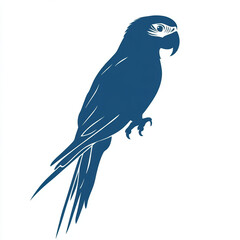 Fototapeta premium A vibrant blue silhouette of a Parrot representing National Bird Day, focusing on creativity and beauty in avian life.