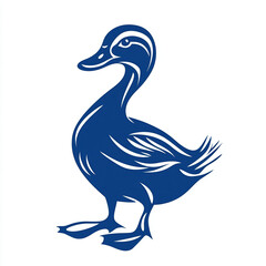 Obraz premium A playful silhouette of a Duck symbolizing National Bird Day, focusing on creativity and community through nature.